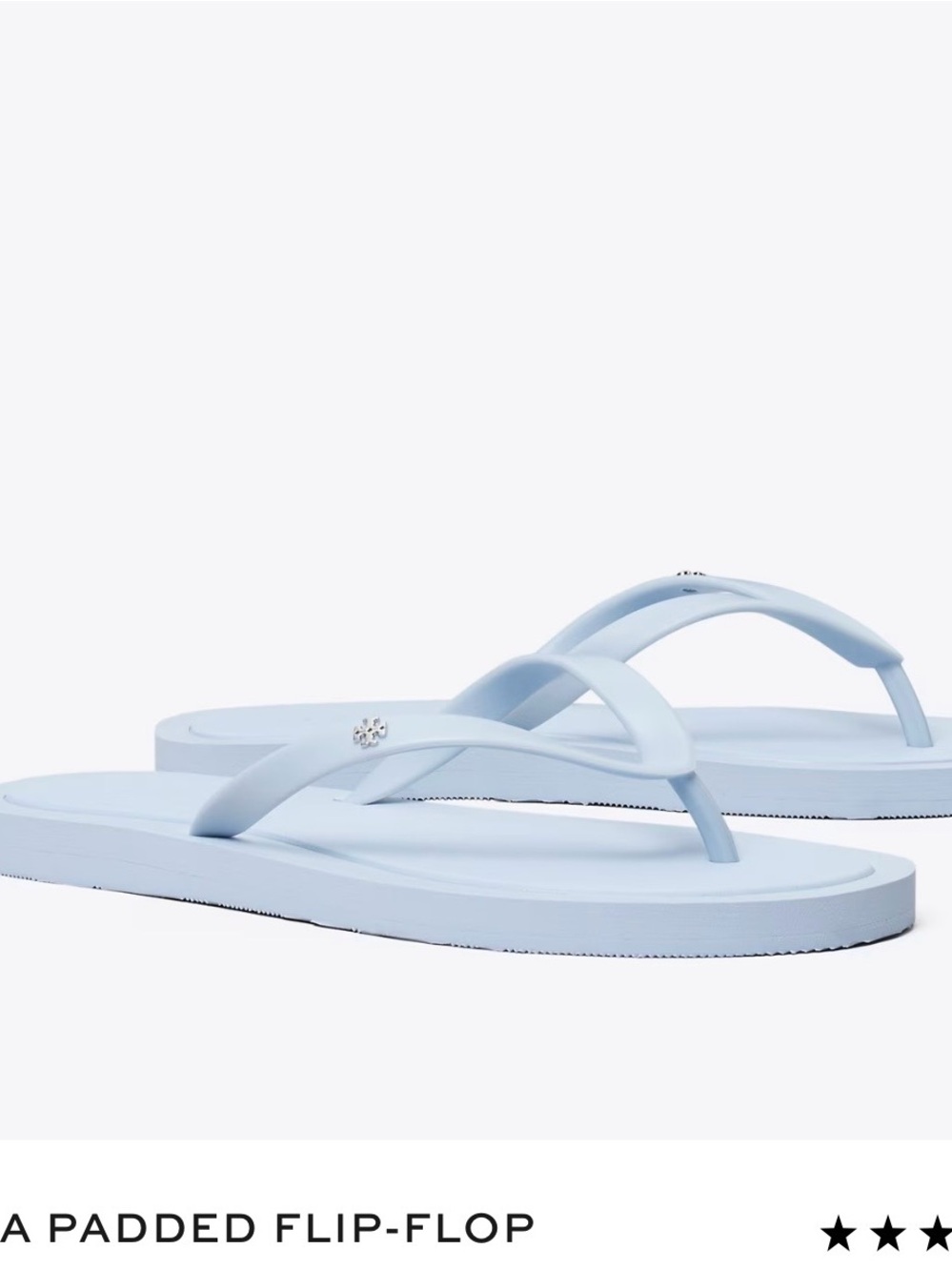 Tory Burch Powder Blue Logo Thong Sandals - Picture 3 of 8